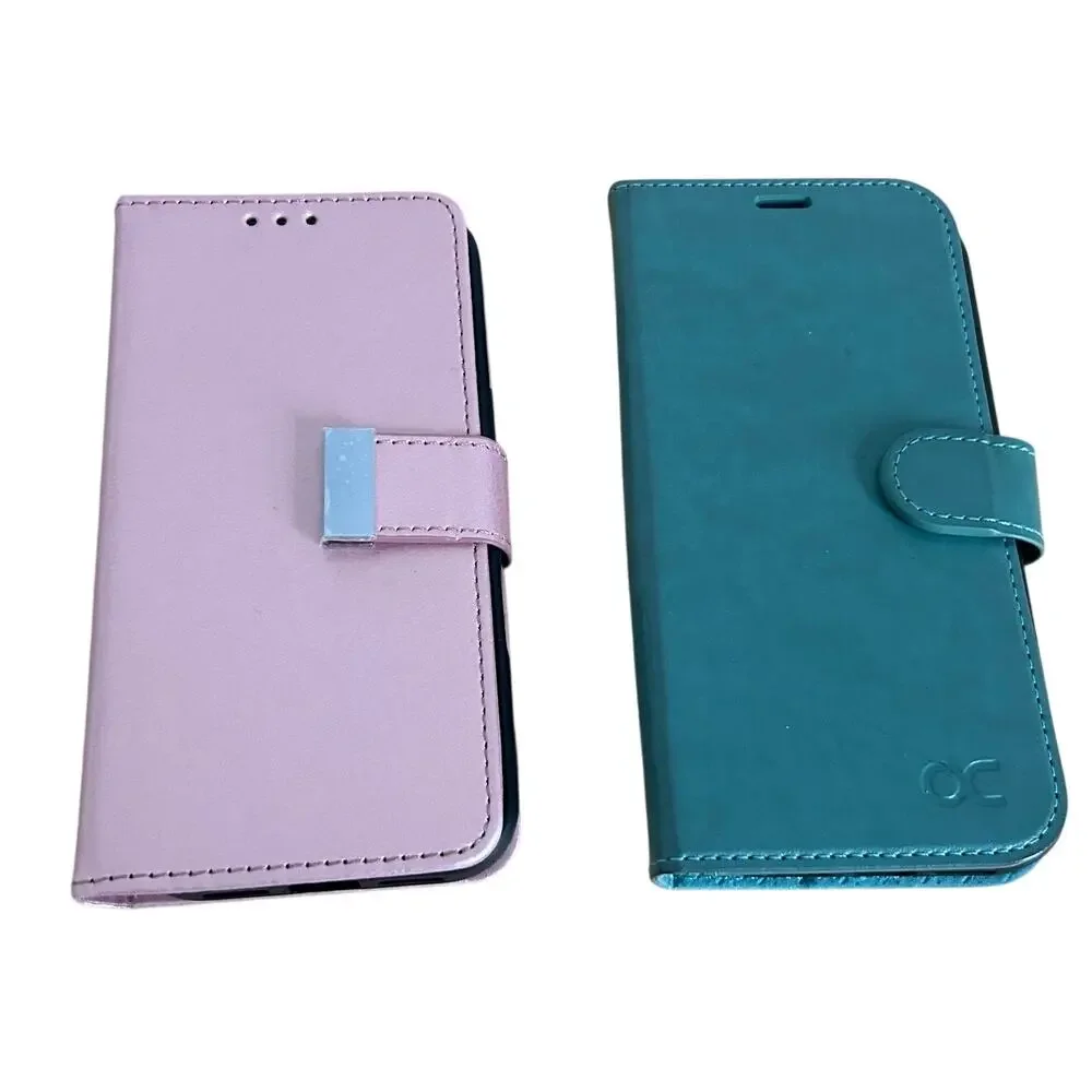 2‑Piece iPhone 17 Pro Max Wallet Case Bundle Pink & Teal PU Leather Folio Covers